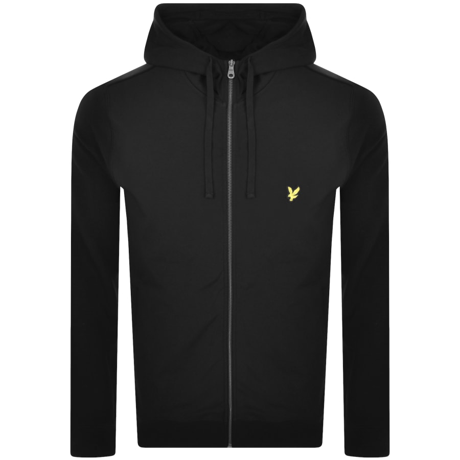 Lyle Scott Black Hybrid Zip 100 Cotton Hoodie Medium Mens